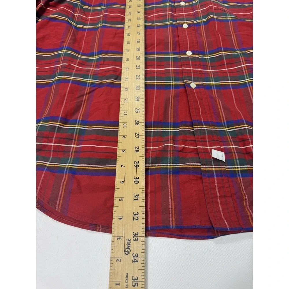 Polo Ralph Lauren Shirt Mens XL Red Green Blue Plaid The Big Oxford Oversized